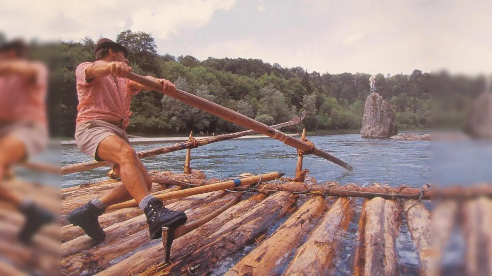 Steuermann auf einem Isarfloß. (Foto: Bernd Ritschel)