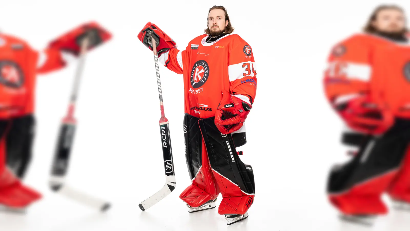 Dominik Gräubig und Rudi Schmidt werden auch weiterhin das Torhüter-Duo beim EHC Klostersee bilden werden. (Foto: EHC/City-Press)