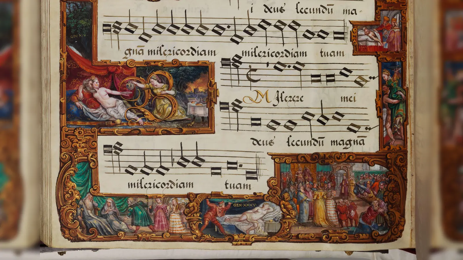 Die wohl schönste Musikhandschrift der Welt – die Bußpsalmen von Orlando di Lasso mit Malereien von Hans Mielich – ist in der Reihe „StabiLiebling” zu sehen.  (Foto: Bayerische Staatsbibliothek )