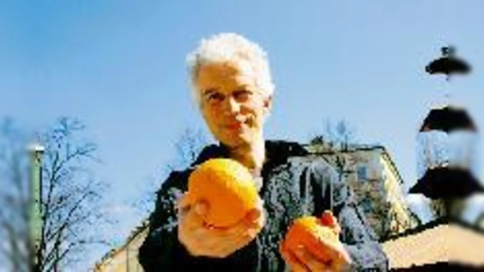 Für sein geplantes Kunstwerk braucht Andreas Wiehl kurzfristig 1.000 Orangenschalen. Deshalb setzt er auf die Hilfe vieler fingerfertiger Haidhauser. (Foto: ms)