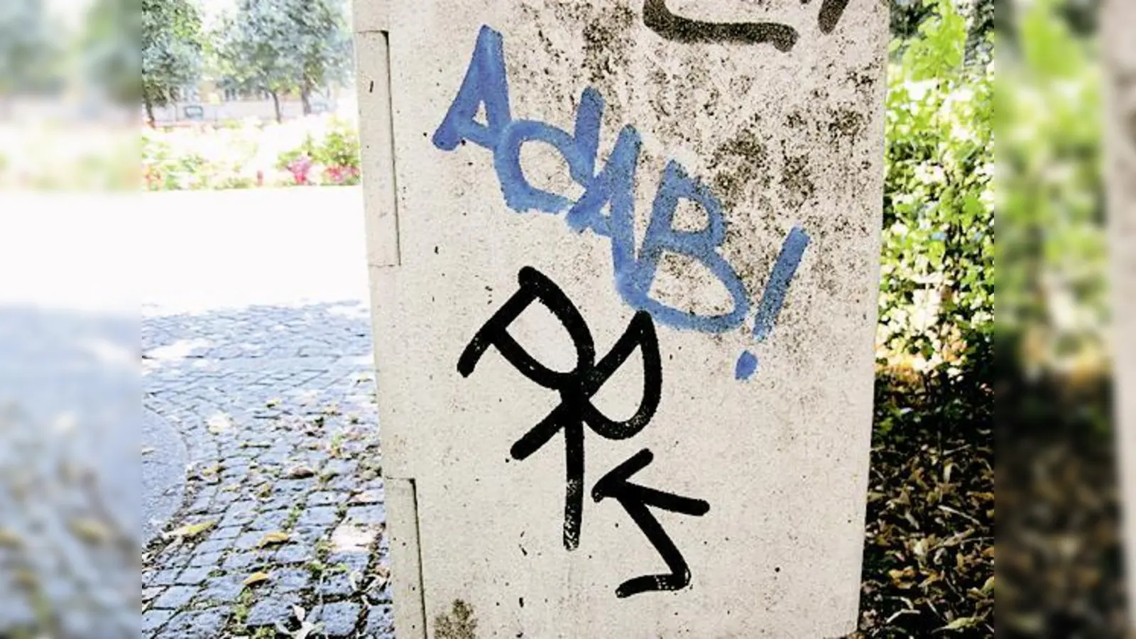 Die Schmierschriften in Haidhausen und der Isarvorstadt werden dem linksextremistischen Spektrum  zugerechnet.	 (Foto: Polizei)