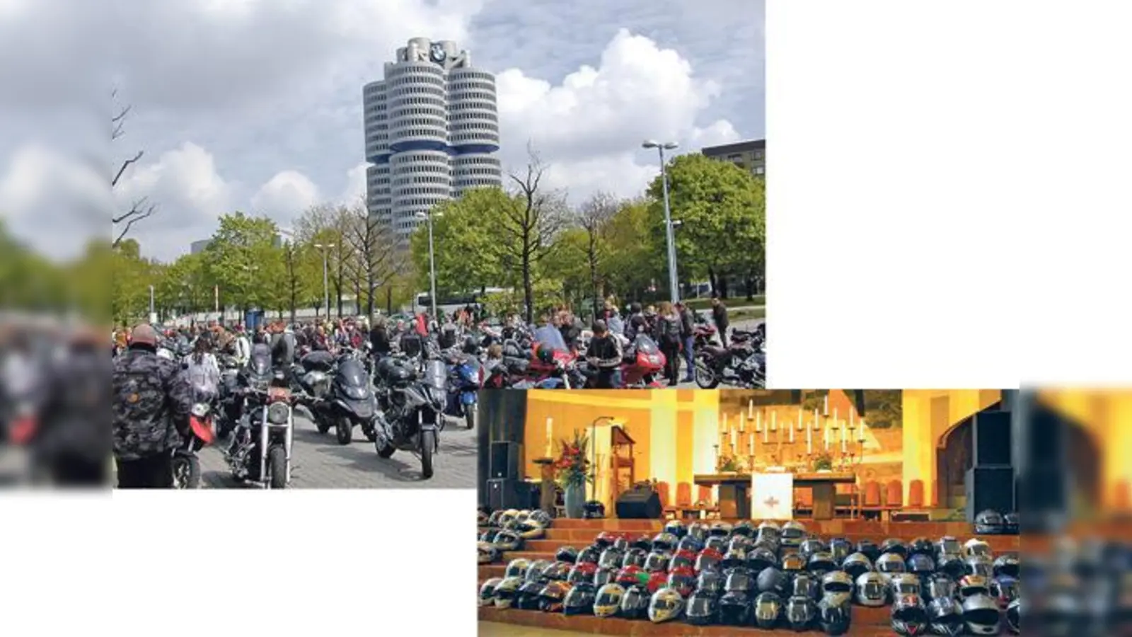 Zum Saisonstart treffen sich Motorradfahrerinnen und -fahrer aus München und ganz Bayern zum Corso und Gottesdienst. Start ist am Eissportstadion, Lerchenauer Straße. Im Gottesdienst in St. Matthäus können die Helme gesegnet werden.	 (F: Verein/VA)