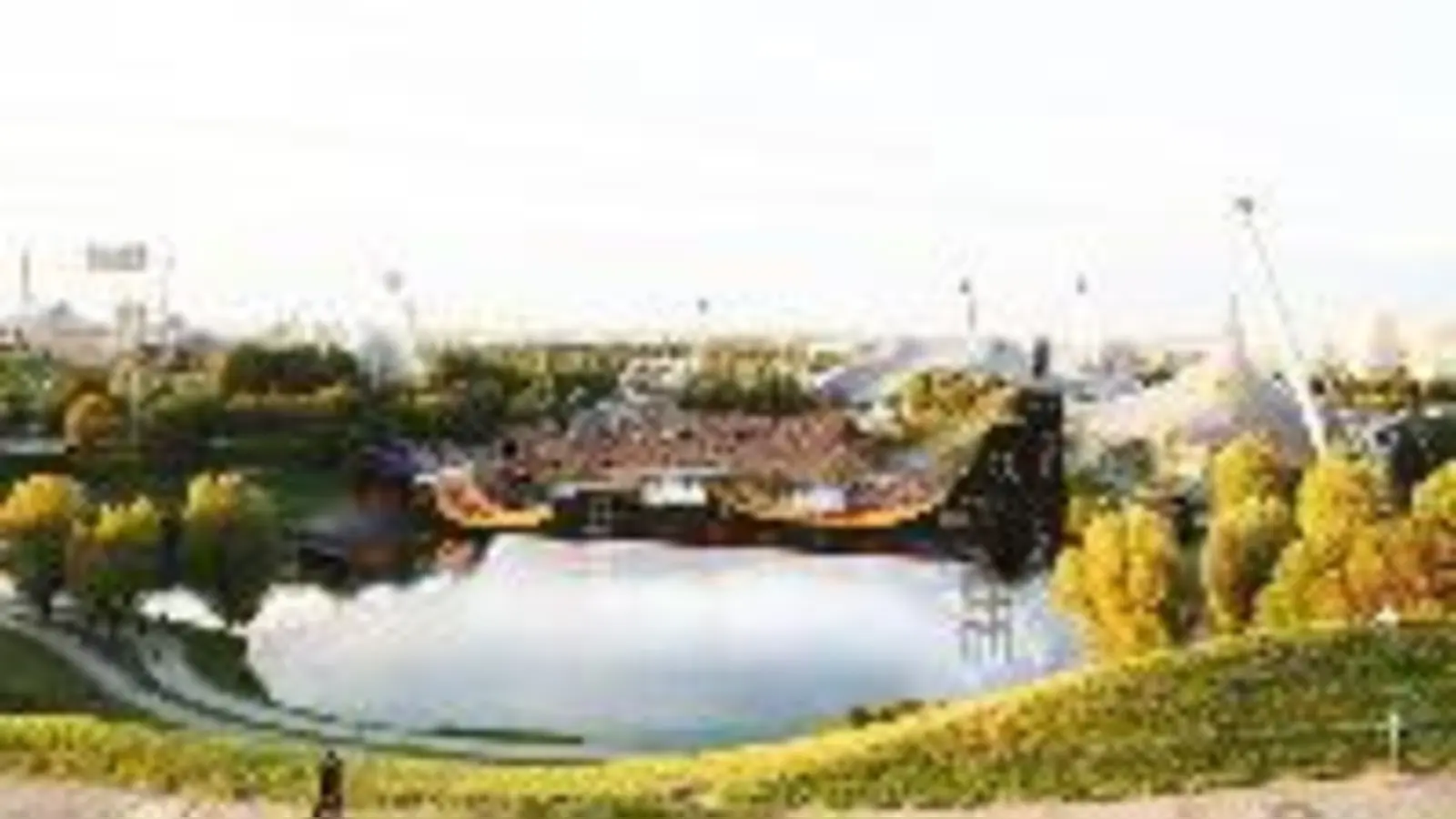 In den Olympiasee hinein soll eine Megaramp und Halfpipe für Skateboard- und BMX-Wettbewerbe gebaut werden.  (Foto: Olympiapark)