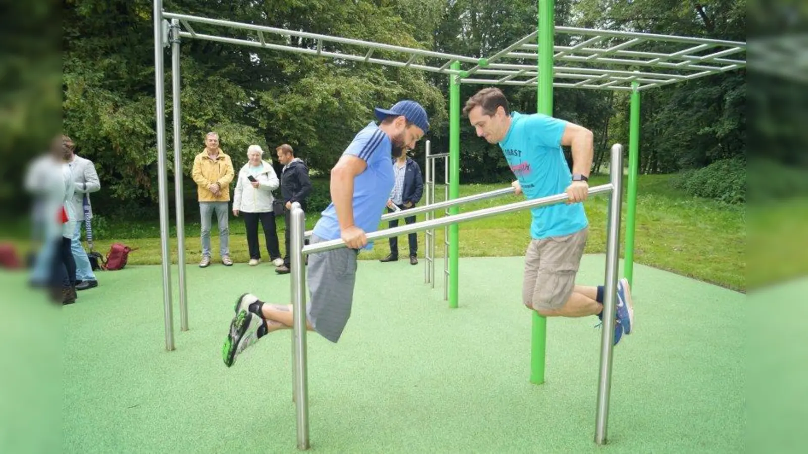 So wie am Germeringer See soll es auch eine Calisthenics-Anlage beim Weßlinger Bike- und Fitnesspark geben. (Foto: pst)