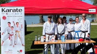 Karateka des Herrschinger Budo-Vereins und Teilnehmer der inklusiven Sportparty. (Foto: Budo-Verein)