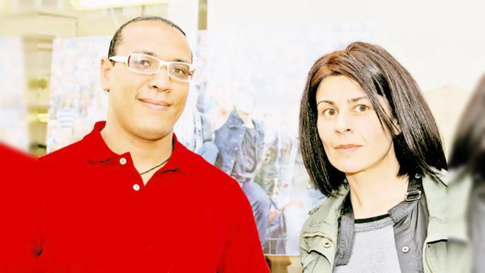 Machen aus dem Tempel des Konsums einen Tempel der modernen Muse: Zerah Spindler mit dem Video-Künstler Nassermann.	 (Foto: mst)