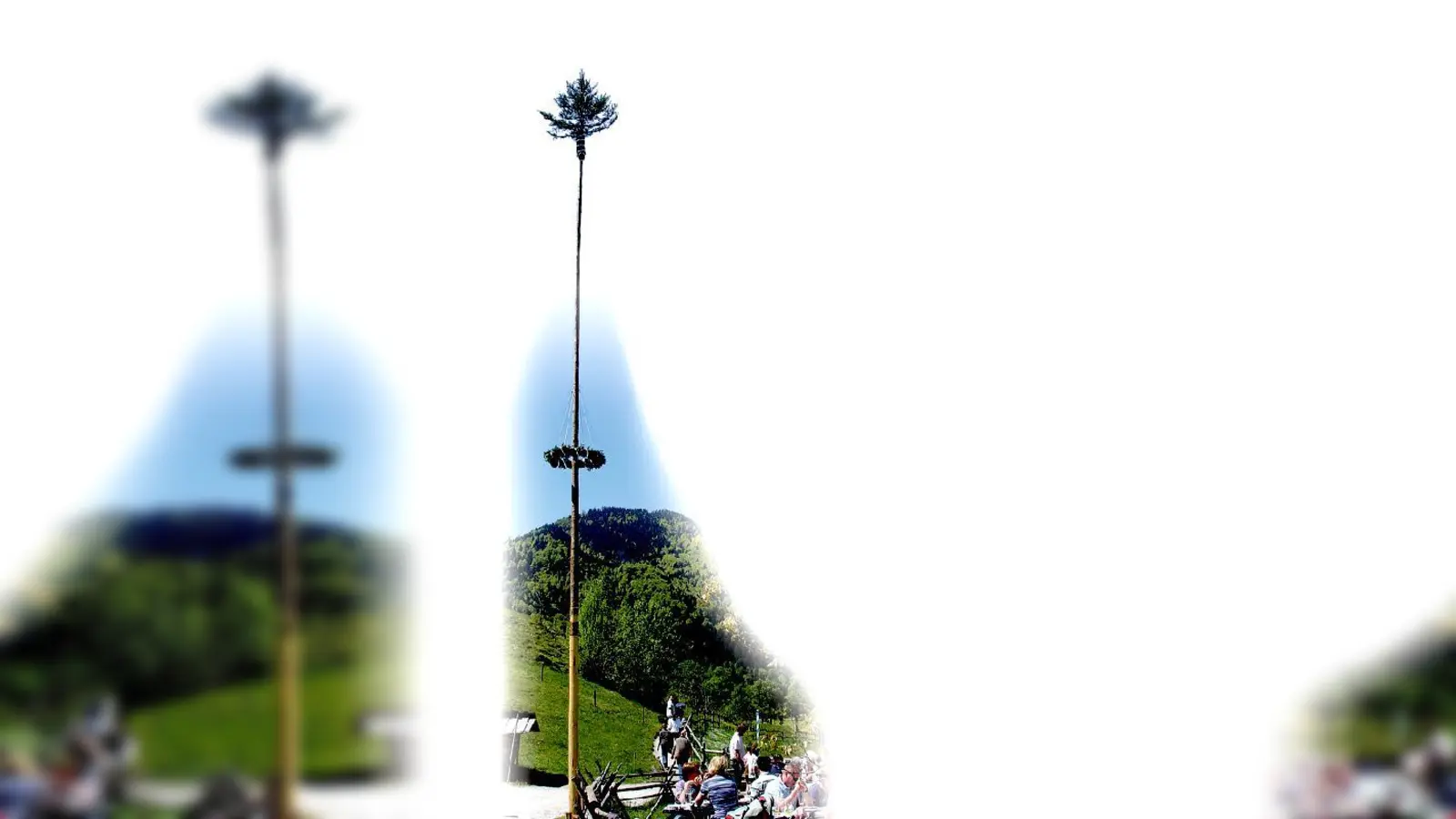 Da ist er wieder. Bevor der Maibaum im Wasmeier Museum am Dienstag aufgestellt wurde, war er vorübergehend verschwunden. Das Lösegeld betrug eine Brotzeit und Bier. 	 (Fotos: Museum)