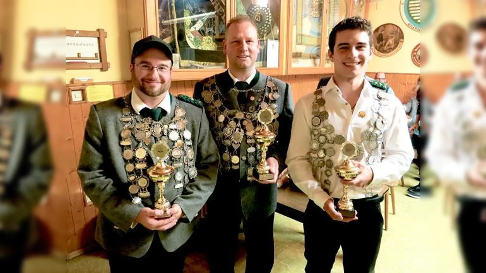 Die neuen Schützenkönige des ESV München-Ost  von links: Ferdinand Hornung, Rainer Trotno und Tobias Braun.	 (Foto: privat)