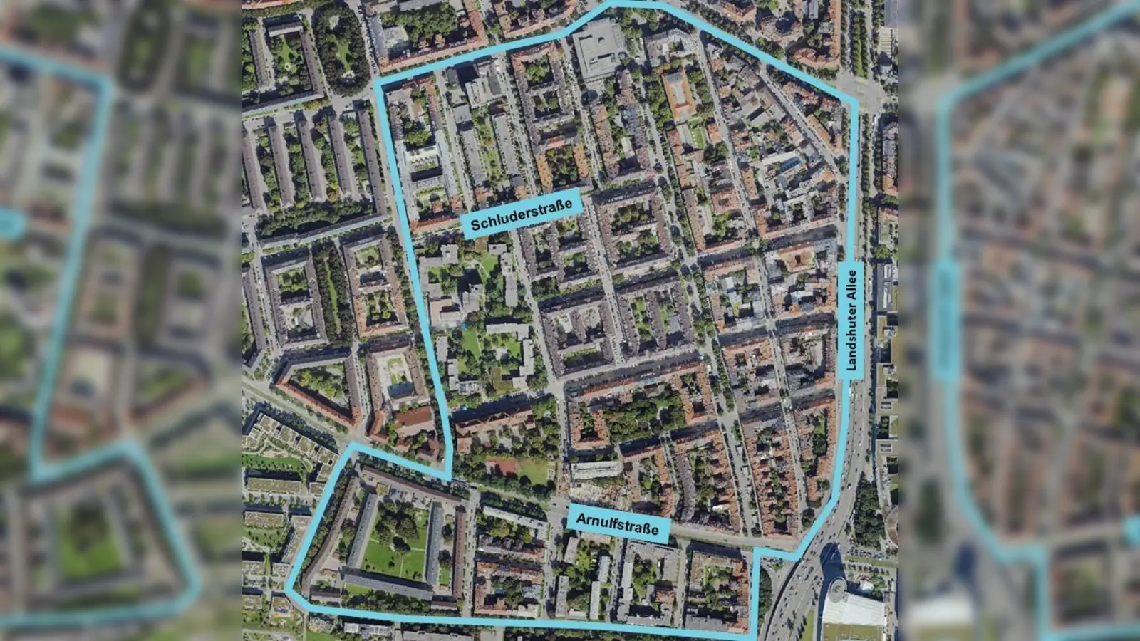 Das Klimaquartier Schluderstraße (Foto: RKU/GeoInfoWeb)