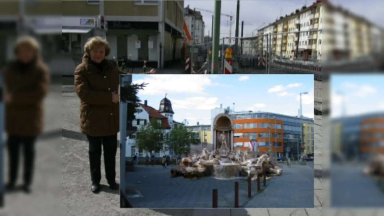 BA-Chefin Johanna Salzhuber auf dem »Moosacher Stachus	». Die Fotomontage ist ein nicht ganz ernstgemeinter Entwurf, den die Mitglieder des BA 10 ihrer Chefin schenkten.	Foto /  (Foto: wei / Privat)
