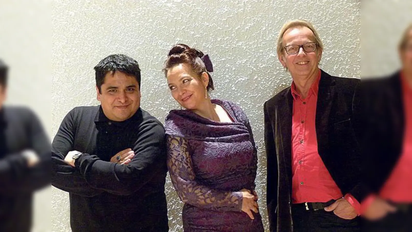 Christ Maria Hell mit Martin Wolfrum (rechts) und Enrique Ambrosio (links) zu Gast in der Jesuskirche.	 (Foto: VA)