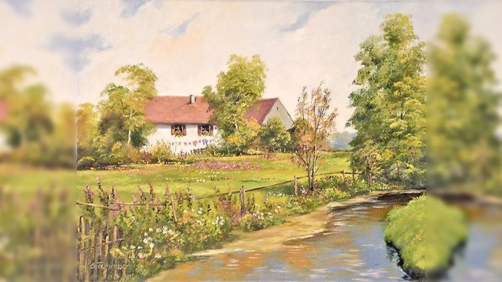 »Dorfidylle am Fluss« von Frühmesser.  (Foto: Privat)