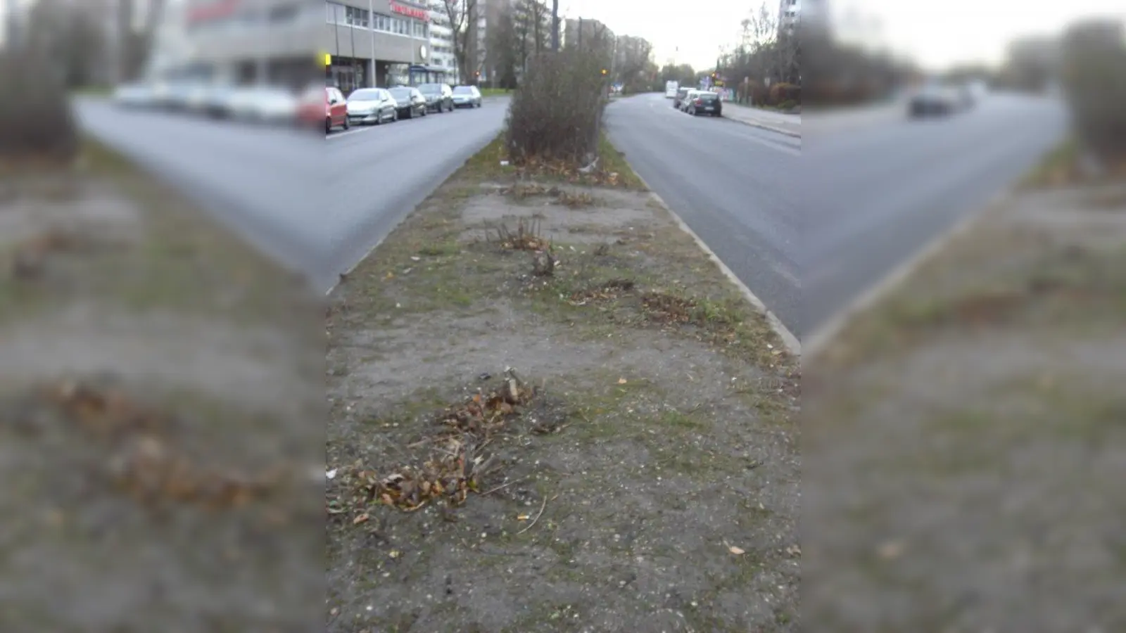 Hier sollte eigentlich ein Zaun verhindern, dass Passanten die Straße überqueren. (Foto: KH)