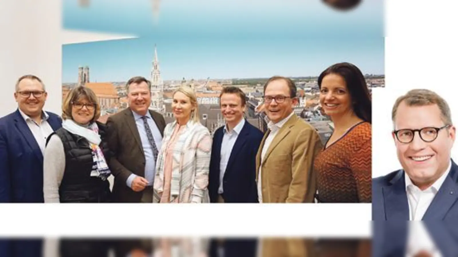 Sebastian Schall, Dr. Evelyne Menges, Josef Schmid, Sabine Bär, Prof. Dr. Hans Theiss, Manuel Pretzl und Kristina Frank (v. li.): In der CSU-Fraktion im Münchner Stadtrat wurde kräftig rotiert. Foto rechts: Michael Kuffer. 	 (Fotos: CSU)