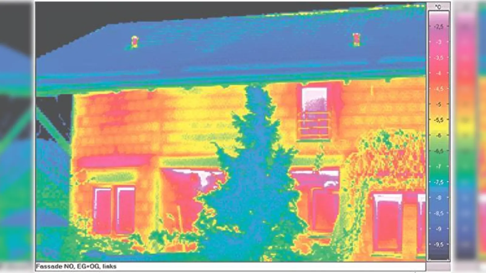 Die Wärmebildkamera zeigt, wo es noch dringenden Dämm-Bedarf an den Hauswänden gibt. 	 (Foto: VA)
