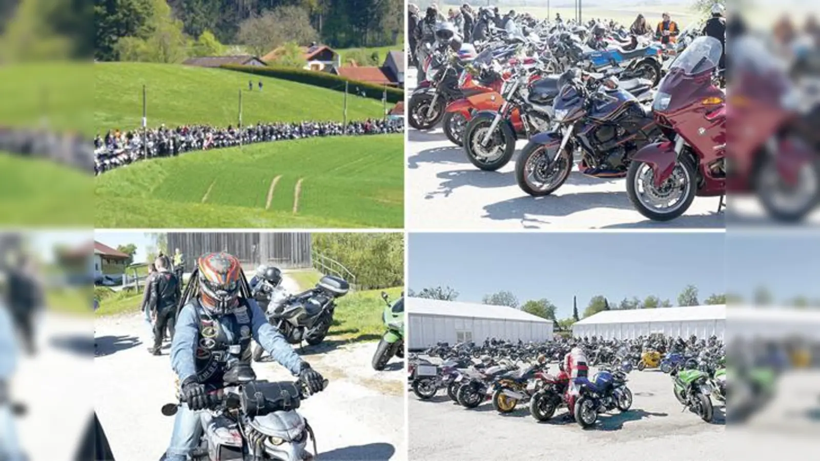 Immer am letzten Aprilwochenende werden im Ebersberger Ortsteil Halbing Motorradfahrer und ihre Maschinen gesegnet.	 (Fotos: VA)