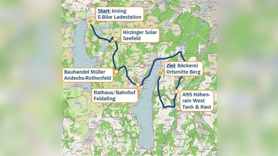 Die Route der Ladensäulen-Tour. (Foto: LRA Starnberg)