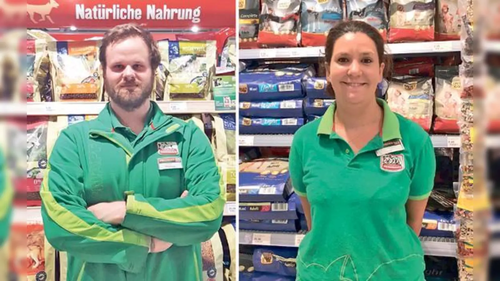 Pascal Heck, Zoofachhändler der Fa. Fressnapf Trudering und Natalie Brecht, Fachfrau der Fa. Fressnapf Unterschleißheim, beraten Sie gerne.	 (Foto: Fressnapf München)