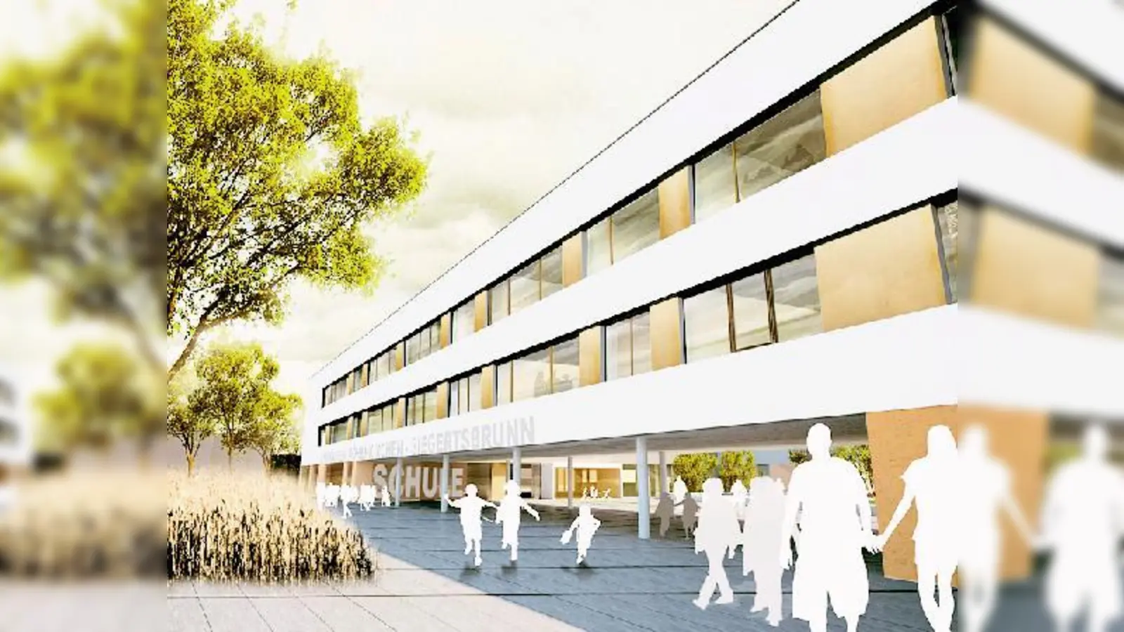 Der Blick auf das neue Gymnasium.  (Foto: Hochtief/kplan/keiner_balda)