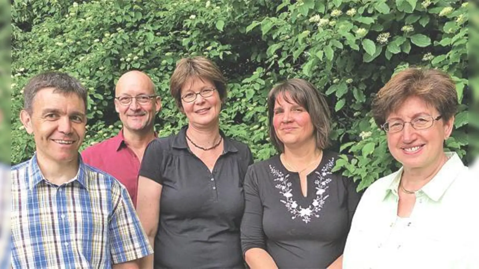 Rolf Sampels, Stefan König, Maria Kammüller, Claudia Köhler und Ingrid Schütz bilden den neuen, alten Vorstand der Grünen in Unterhaching.	 (Foto: VA)