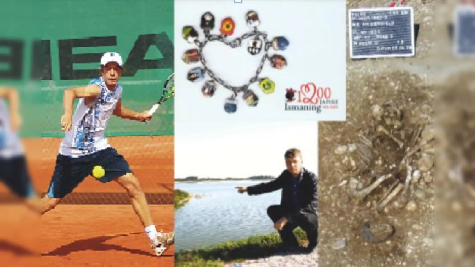 Marco Krickovic hat den Ball und sein sportliches Ziel fest im Visier. Dass Jäger die Graugänse ins Visier nehmen dürfen, findet Heinz Sedlmeier wenig amüsant. Erfreulich dagegen die Einblicke in die Geschicte Ismanings und Poings.	 (F.: Archiv)