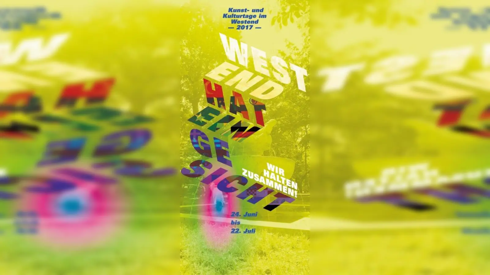 Das unterlegte Bild des diesjährigen Programmhefts zeigt den Brunnen am Gollierplatz (östliches Ende). Hier wird am Samstag das Internationale Fest gefeiert. (Foto: Programmheft)