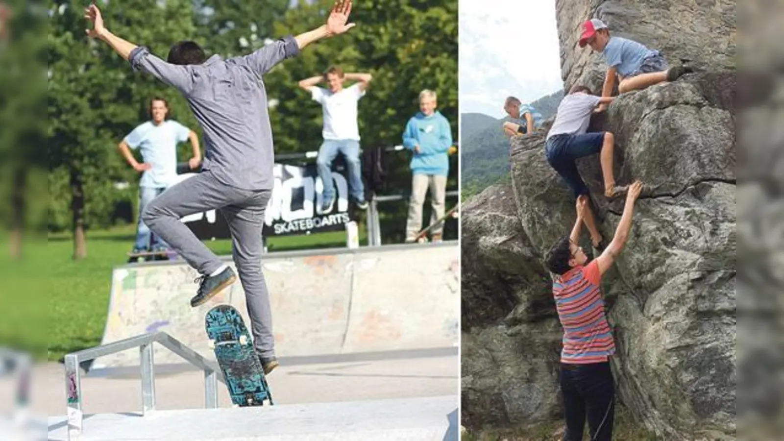 Skaten oder lieber klettern? Die Jugendfreizeitstätten des KJR München-Land bieten ein buntes Programm.  (Fotos: VA)