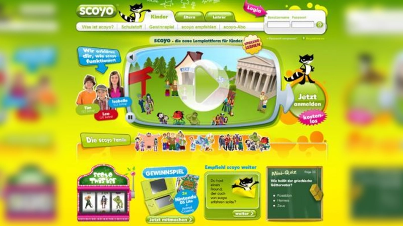 Die Startseite des neuen Internet-Portals scoyo (Foto: scoyo)