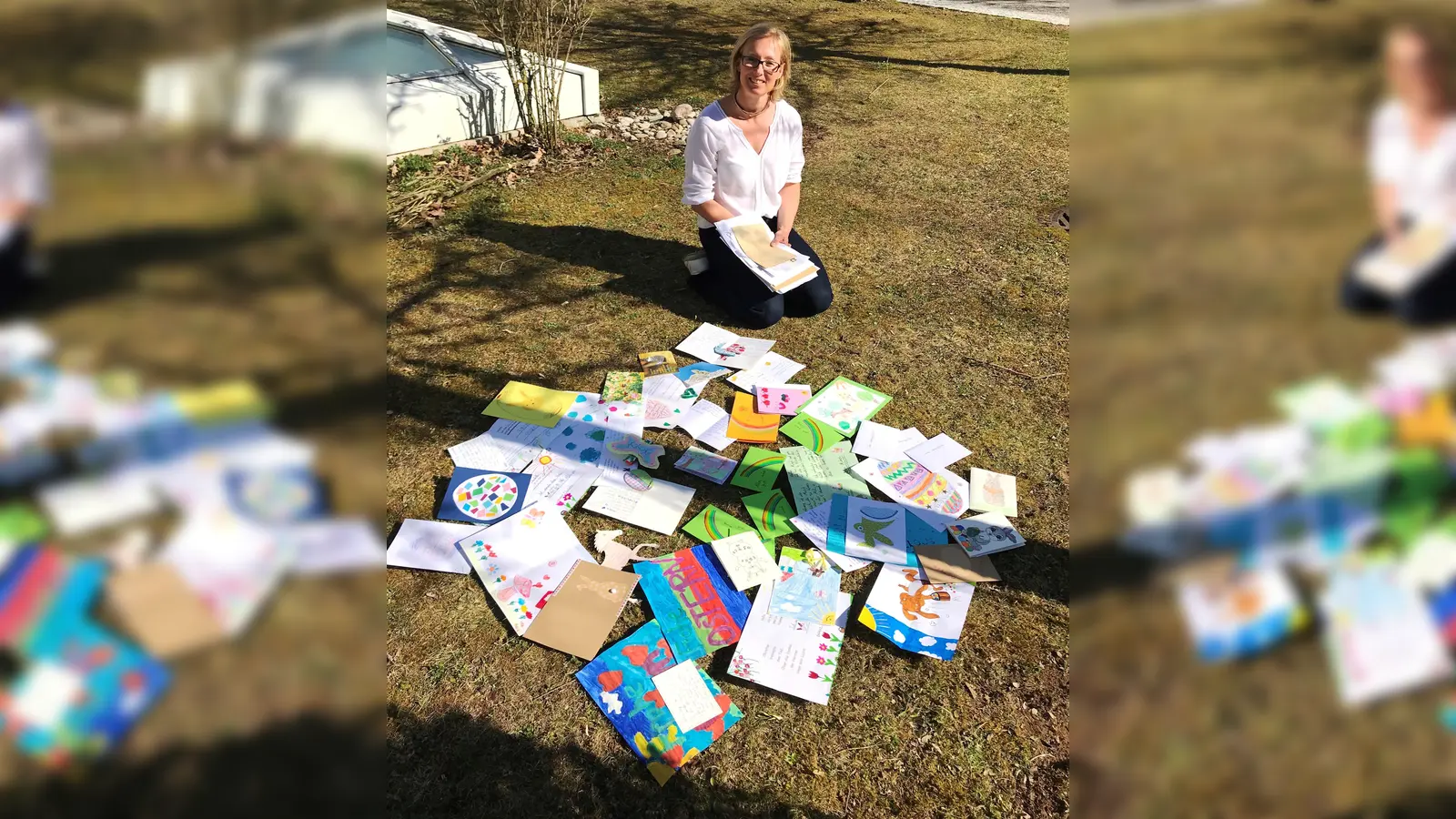 So viel nette Kinderpost für ältere, einsame Menschen: Anja Pilopp freut sich für ihre Kunden. (Foto: NBH)