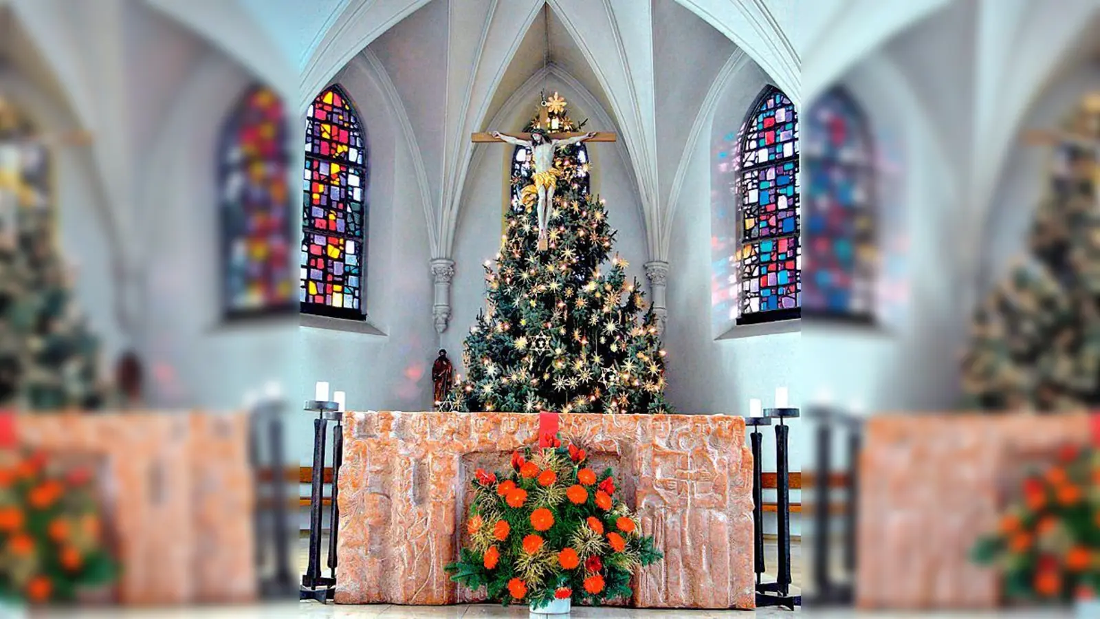 Die festlich geschmückte Kirche St. Peter und Paul in Feldmoching. 	 (Foto: VA)