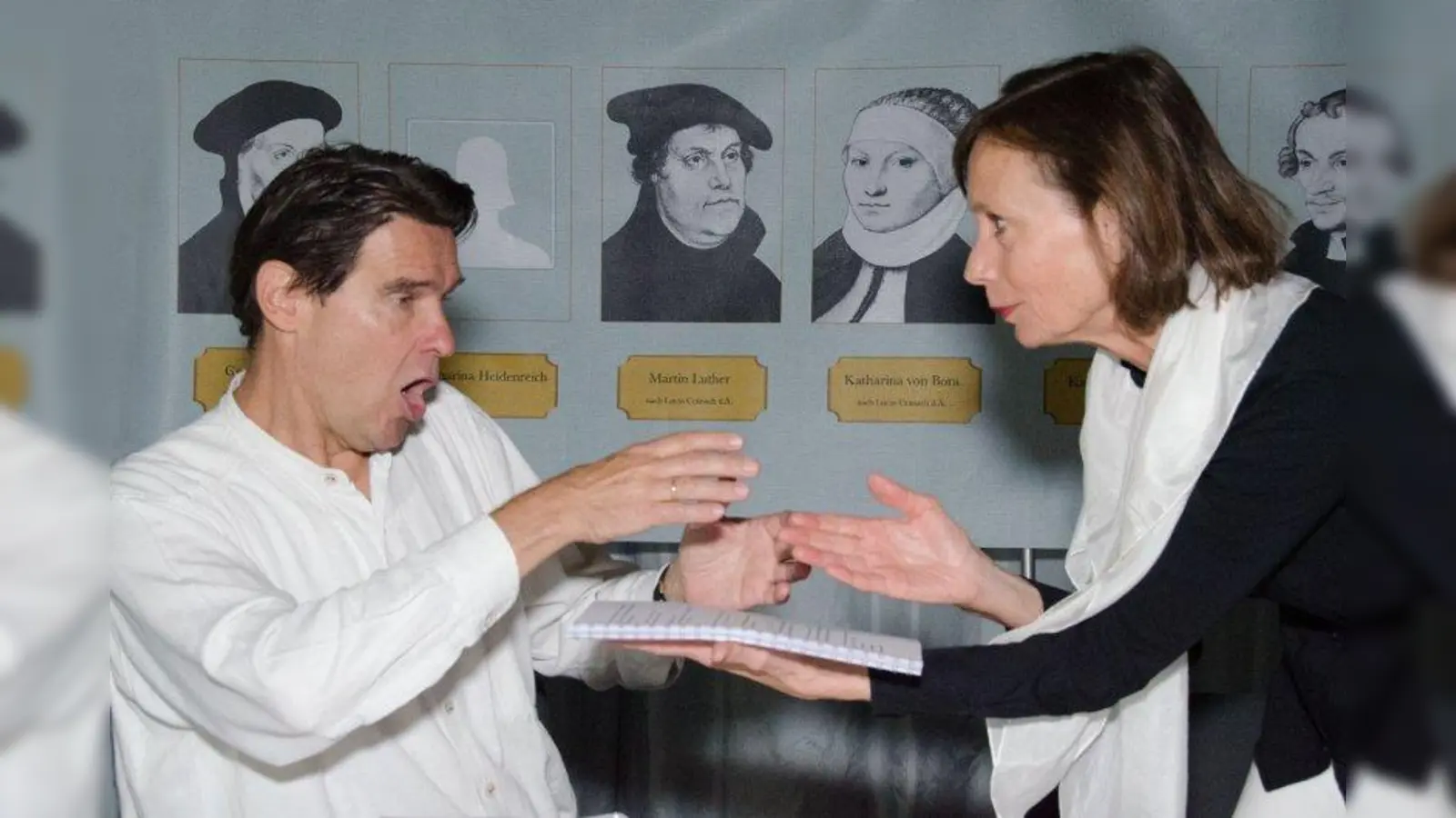 Waren nicht immer einer Meinung: Martin Luther (Ernst Matthias Friedrich) und Katharina von Bora (Cornelia Bernoulli) (Foto: Evangelisch-lutherische Kirchengemeinde)