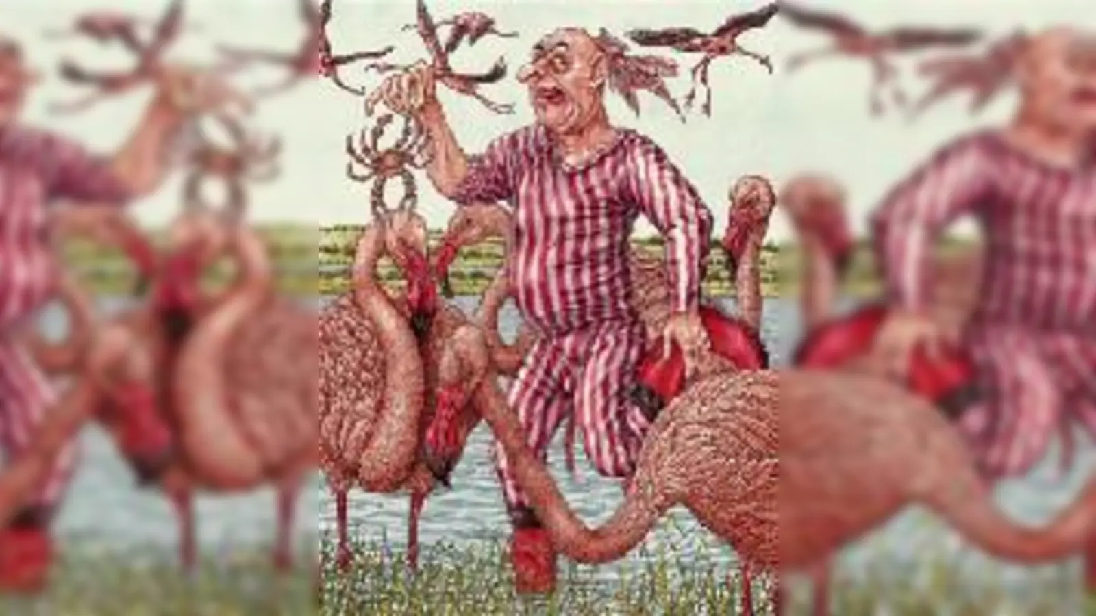 »Allein diese Andeutung Placido Flamingos sollte genügen, um den Taschenkrebs aus dem Wendekreis seines Alptraums zu verscheuchen«, schreibt Leder zum Bild  (»Bouillabaise«.Bild: Leder)