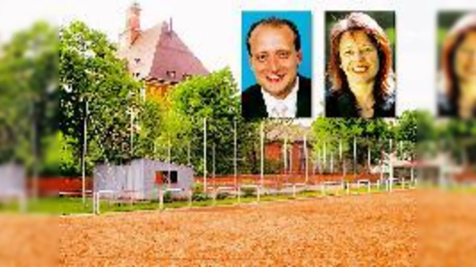 In zwei Jahren soll hier ein Hort stehen  die Stadträte Diana Stachowitz (SPD) und Guido Gast (CSU) freuen sich über diese Entwicklung.	 (Foto: aw, CSU, Archiv)