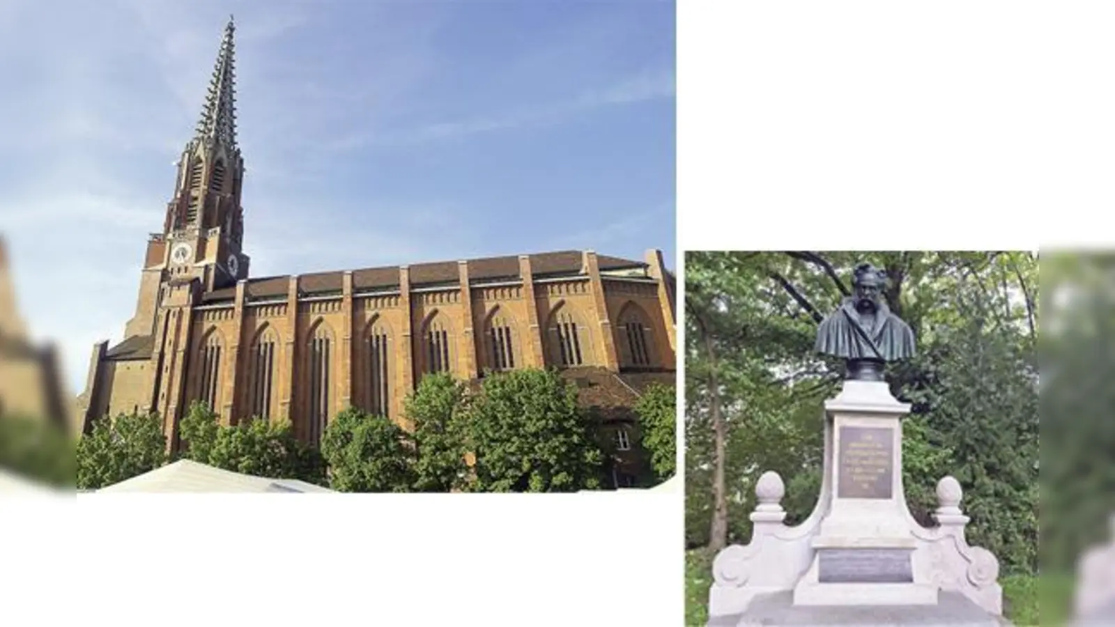Die Mariahilfkirche in der Au feierte ihren 175. Geburtstag, das Kobell-Denkmal in Haidhausen erstrahlt seit Sommer in neuem Glanz. 	 (Foto: bs)
