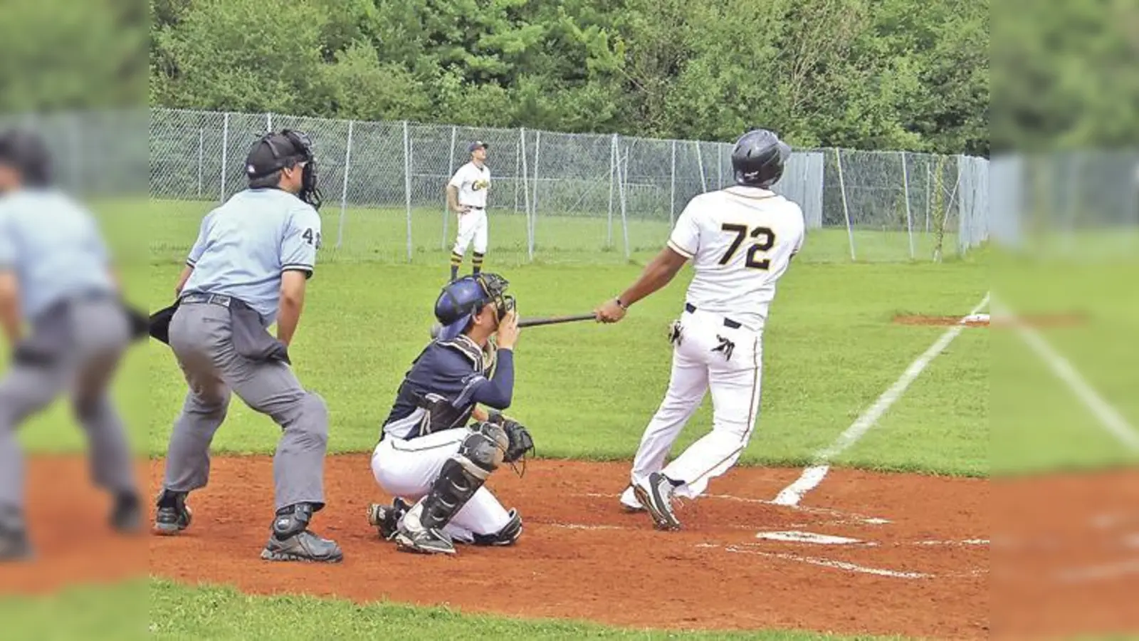 Ripken Reyes (Rückennummer 72) führte die Schlagoffensive der Münchner mit vier Basehits (Erfolgsschläge) im ersten Spiel, das München mit 14-6 gewann.	 (Foto: Caribes)