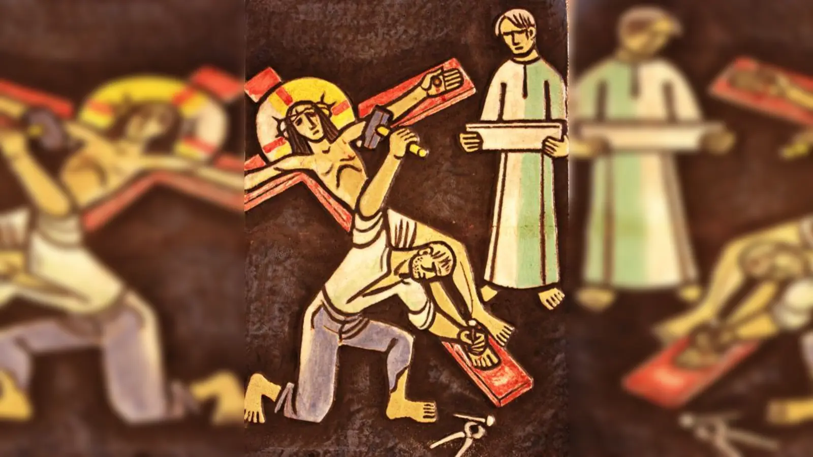 Kreuzweg in der Fronleichnam-Kirche in Kleinhadern: 11. Station - Jesus wird ans Kreuz genagelt. (Foto: job)