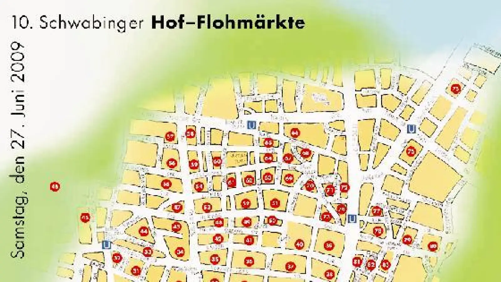 Gut verteilt laden die Hofflohmärkte am Samstag zum Bummel durch Schwabing ein.	 (Plan: VA)