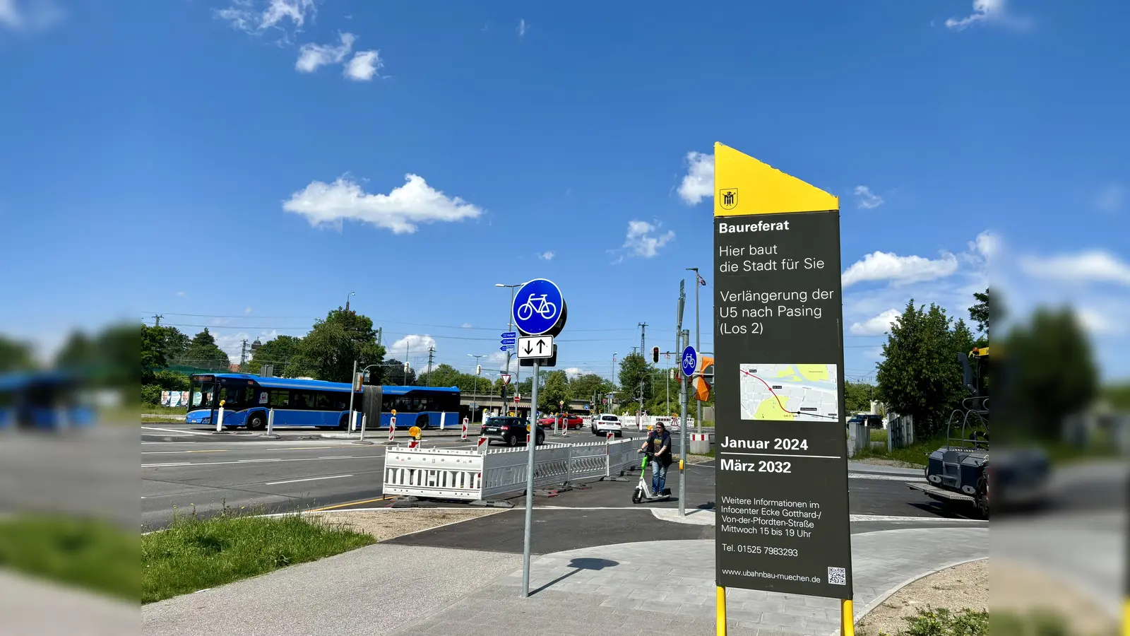 Nach der Umgestaltung der Kreuzung Haberland-/Lortzing-/Josef-Felder-Straße folgt nun die Teilsperrung der Emil-Neuburger-Straße. Die neue Verkehrsführung soll bis zum Ende der U-Bahnbaumaßnahmen 2033 in Kraft sein. (Foto: Ulrike Seiffert)