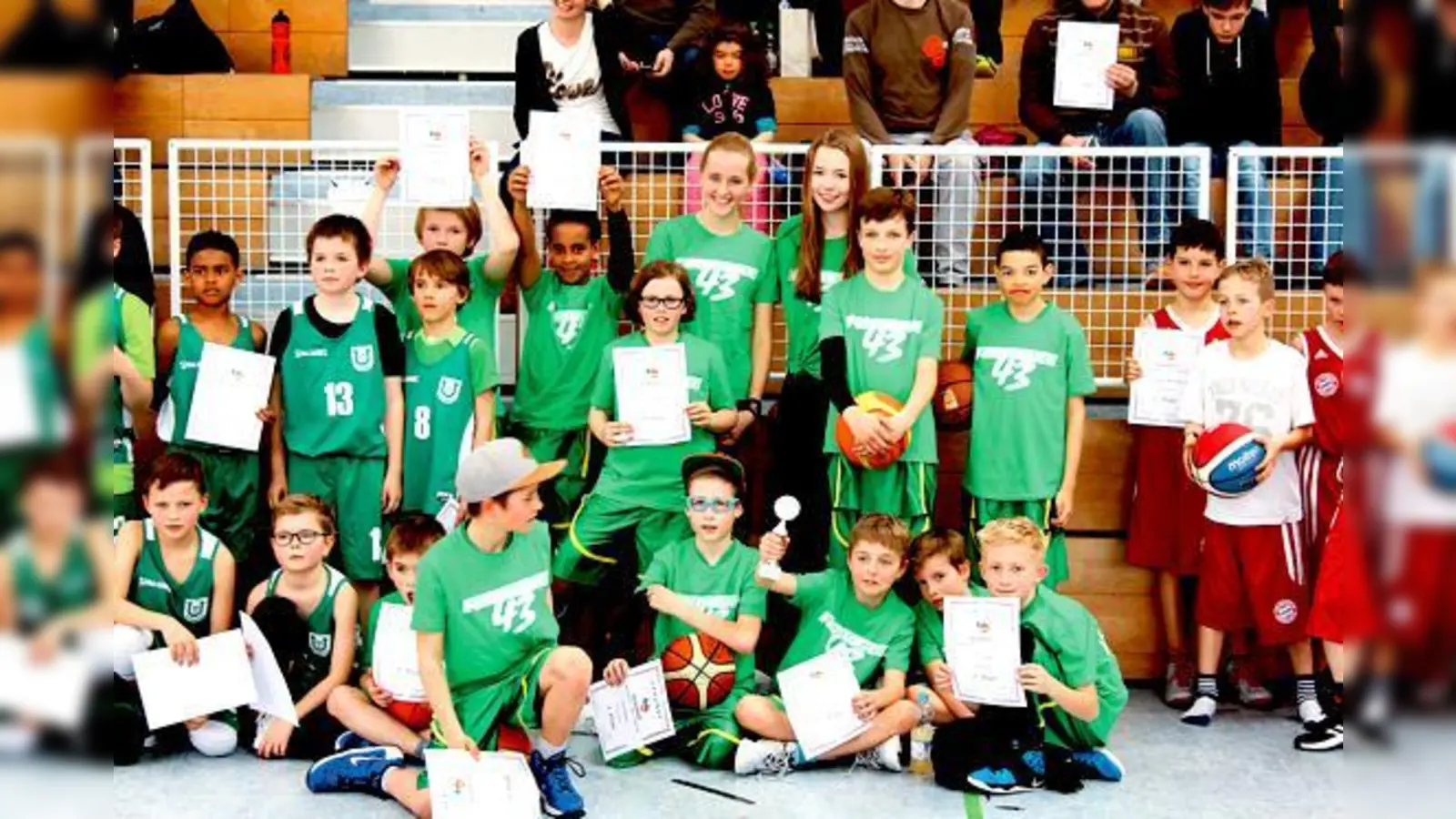 Die Basketball-Minis des TSV Haar freuen sich über die gewonnene U10-Kreismeisterschaft.	 (Foto: TSV Haar)