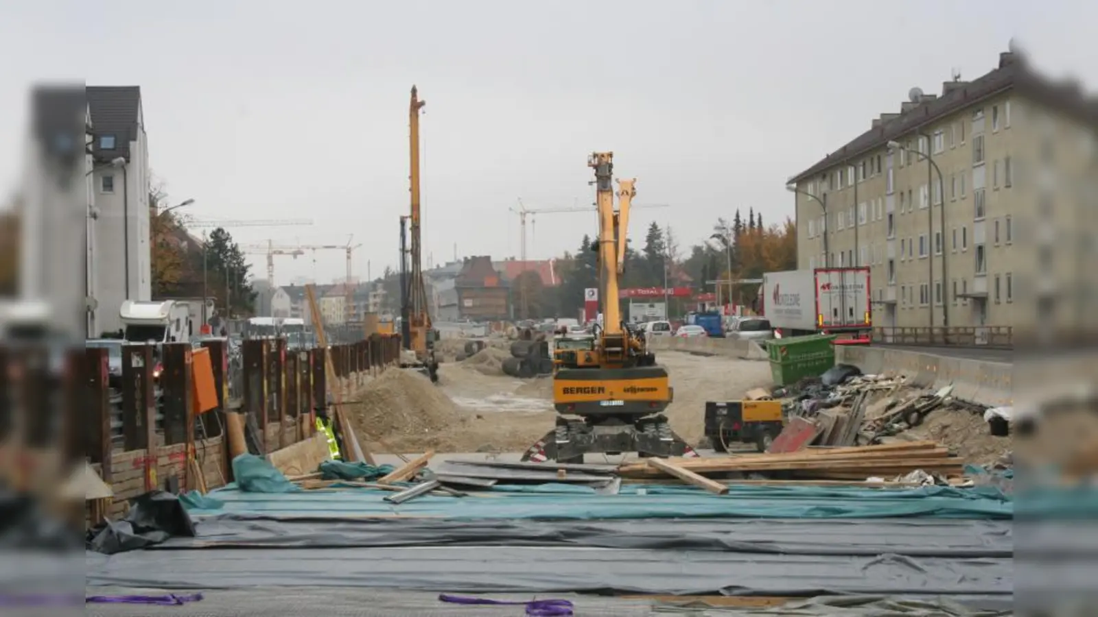 In der Garmischer Straße sind die Arbeiten zum Bau des Tunnels Südwest in vollem Gange. (Foto: WS)