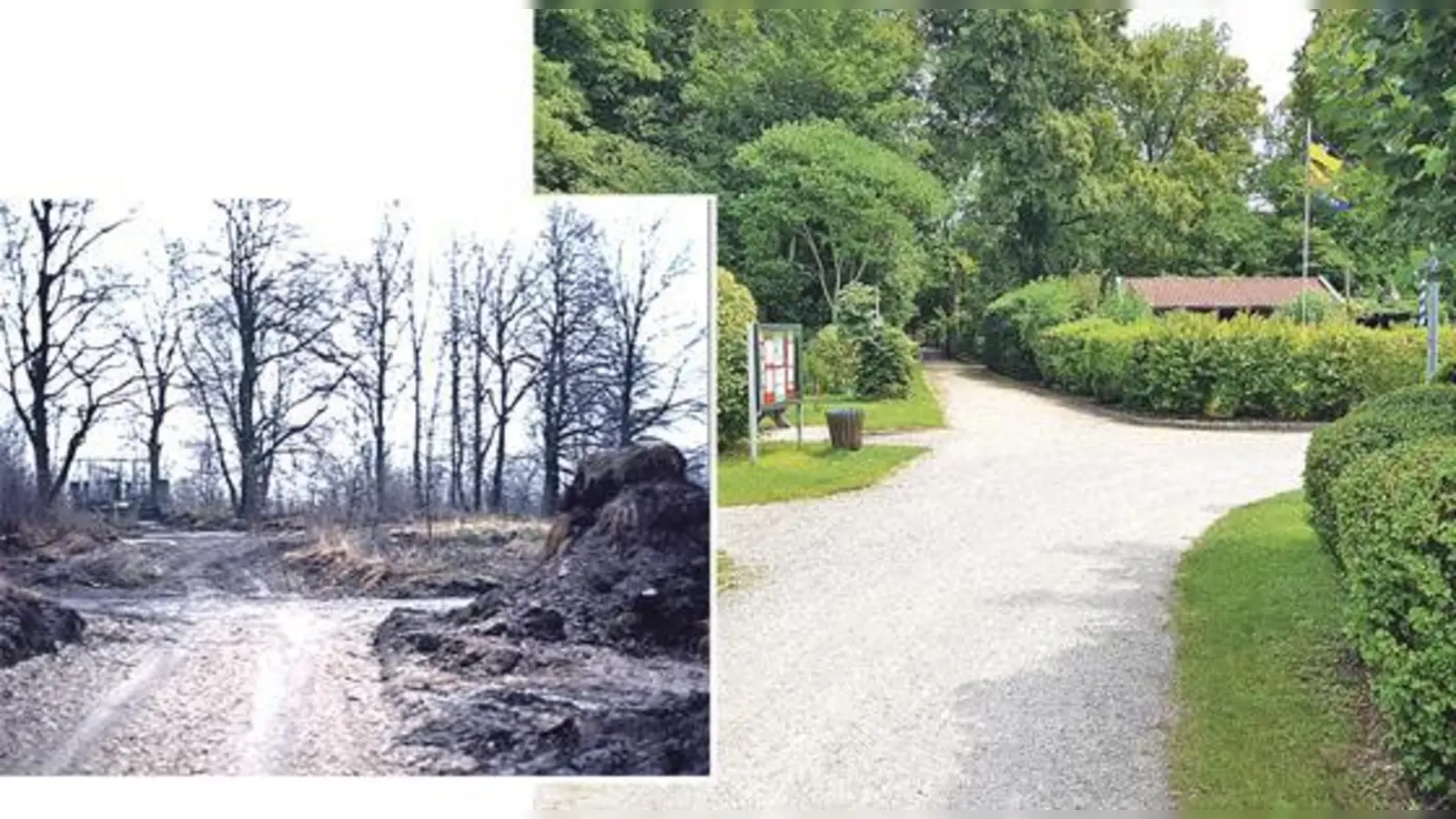 Hierbei handelt es sich um die exakt gleiche Stelle  1988 (links) und 2018.	 (Fotos: privat)