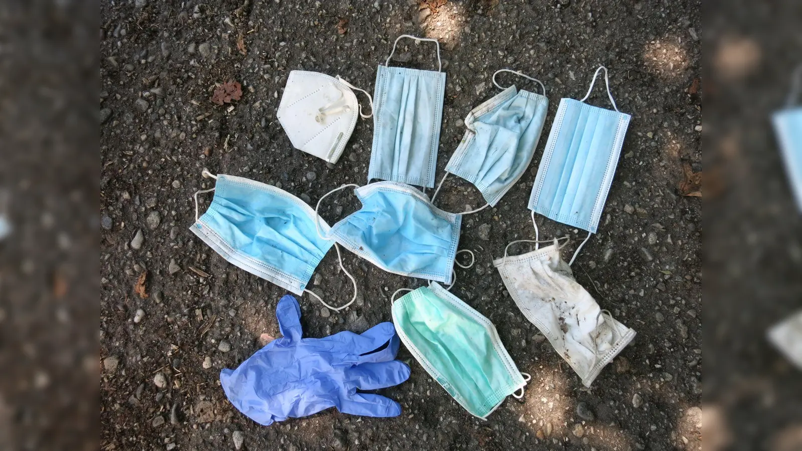 Hinterlassenschaften in Zeiten der Corona-Pandemie: Einweg-Mundschutz und Einmalhandschuhe.  (Foto: privat)