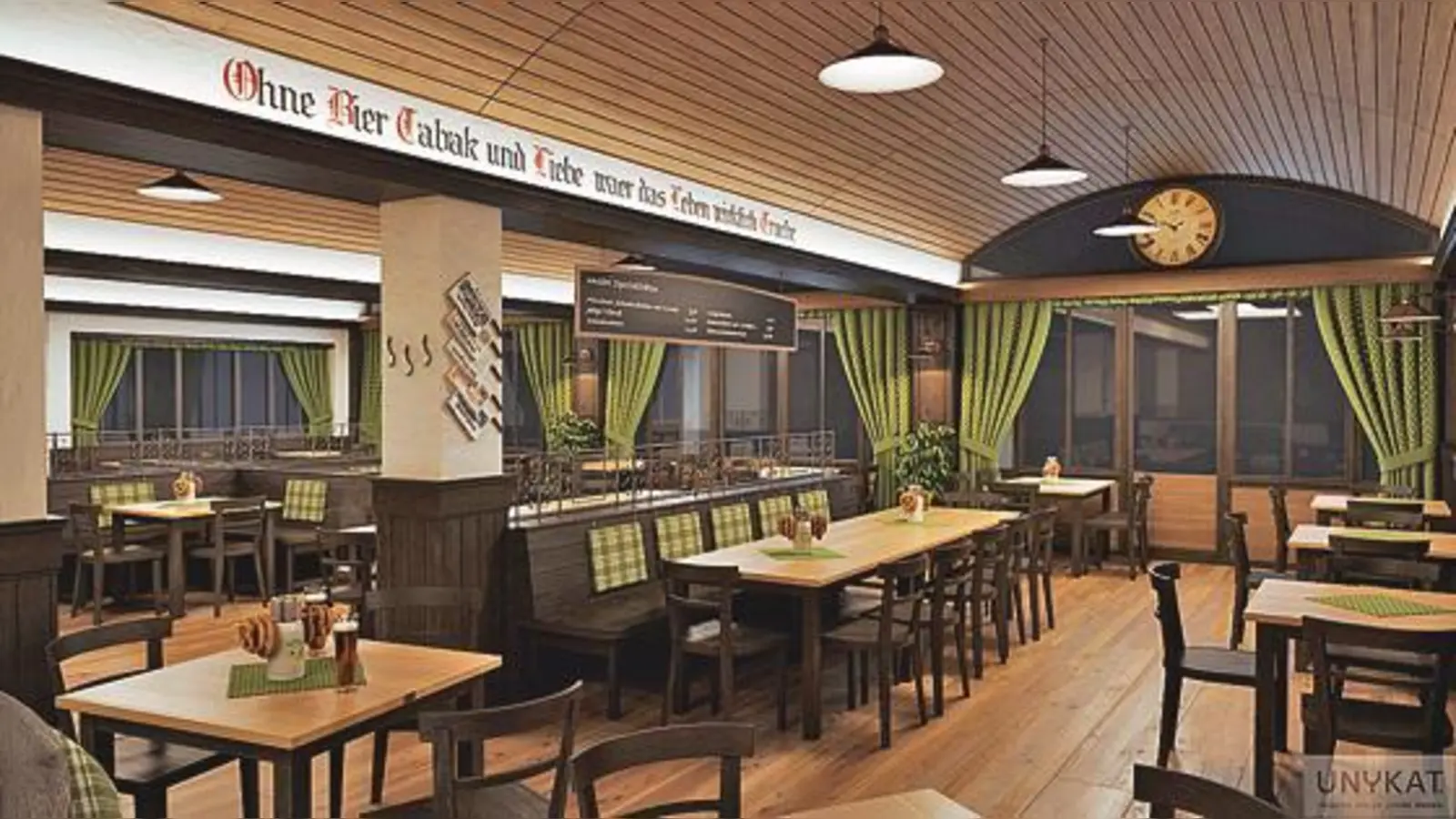 So soll der Gastraum der »Ratsstuben« demnächst in etwa aussehen.	 (Animationen: UNYKAT)