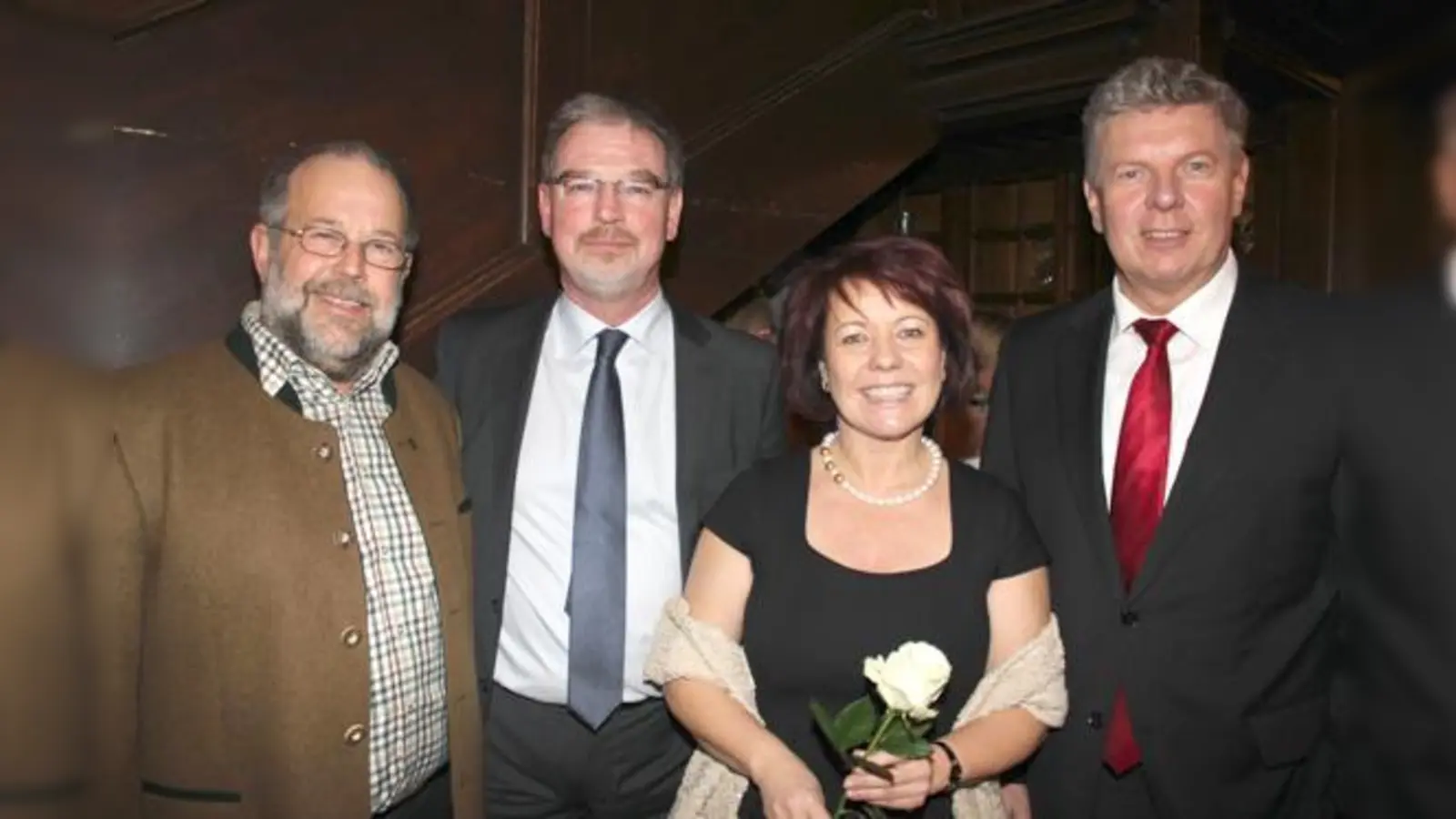Beim Neujahrsempfang der SPD: Gerhard Wimmer, Alexander Reissl, Diana Stachowitz und Dieter Reiter (v. l.). 	 (Foto: sl)