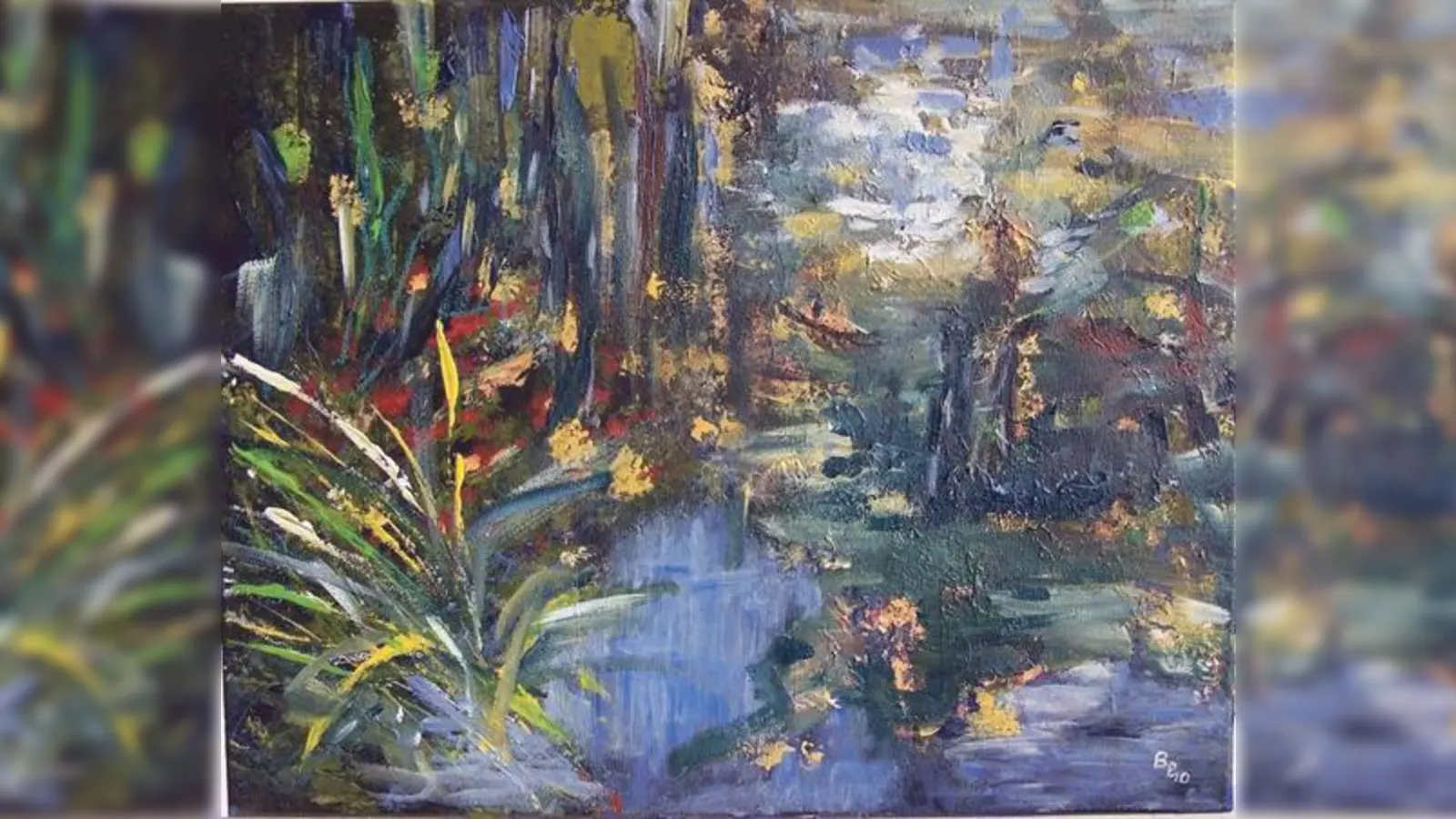 Das Werk »Monets-Garten« von der Künstlerin Brigitte Peisl ist im Grasbrunner Rathaus zu sehen	 (Foto: privat)