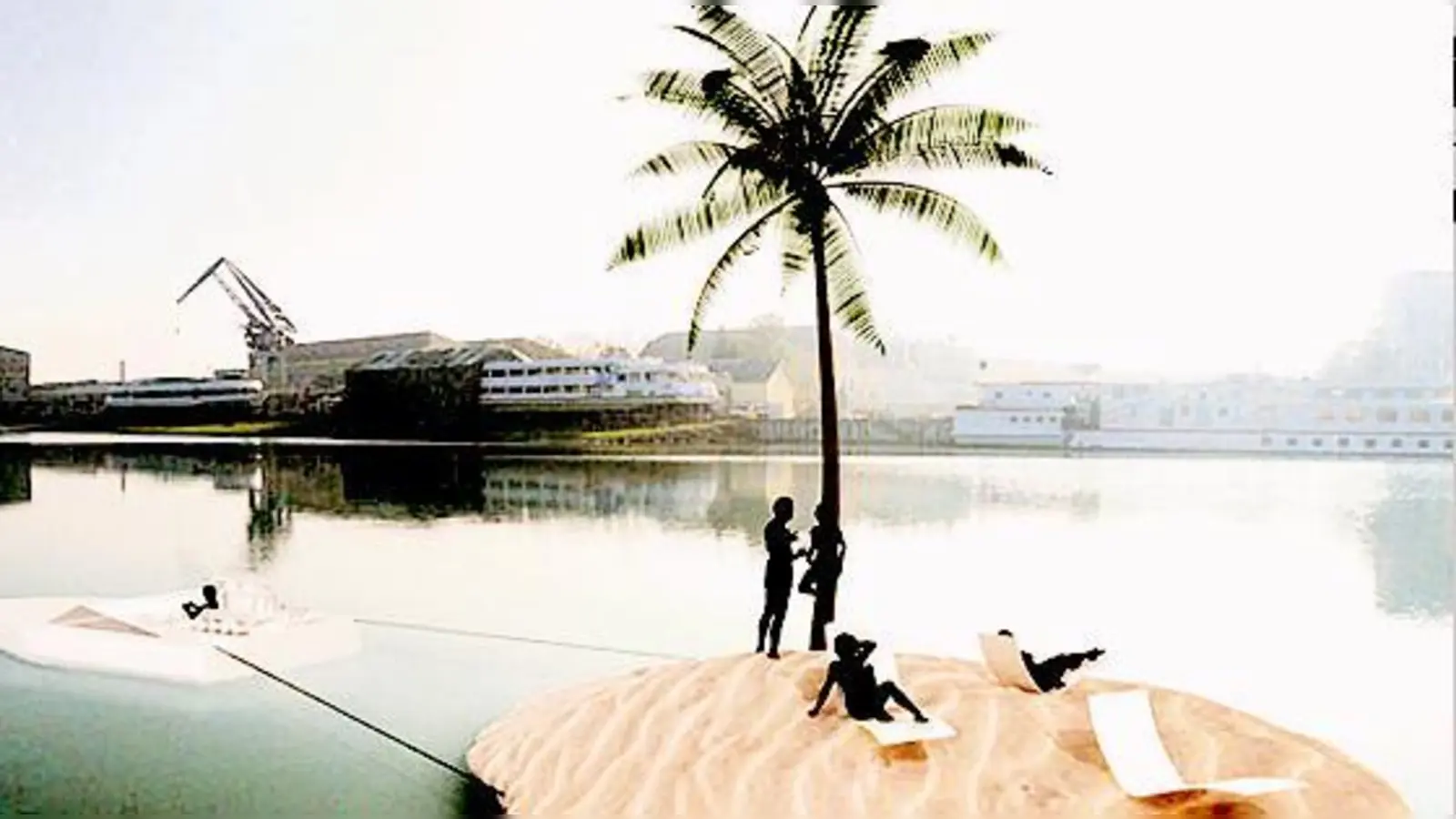 Idee von »feld72« aus Wien: Wasserinsel auf der Donau in der Kulturhauptstadt 2009, Linz.	 (Foto: feld72)