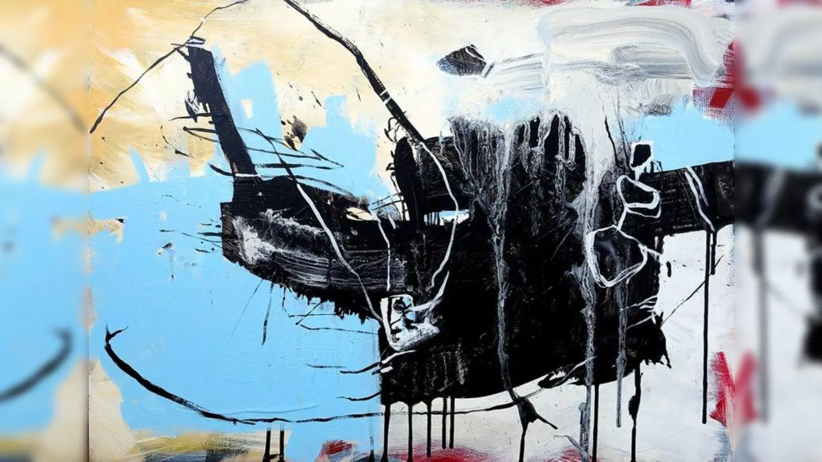 Abstrakt-informelle Acrylmalerei: Der Künstler Dominik Lommer verbindet in seinen Werken digitale Kompositionen mit analoger Malerei. (Foto: Dominik Lommer)