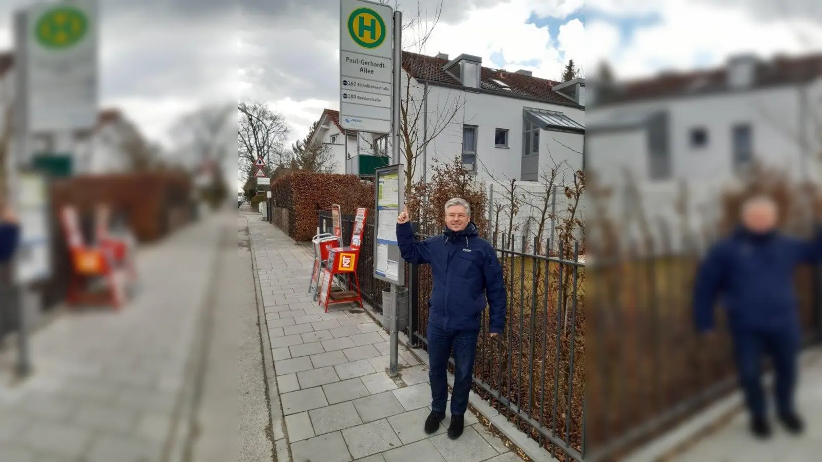 Winfried Kaum an der Bushaltestelle Paul-Gerhardt-Allee. (Foto: pr)