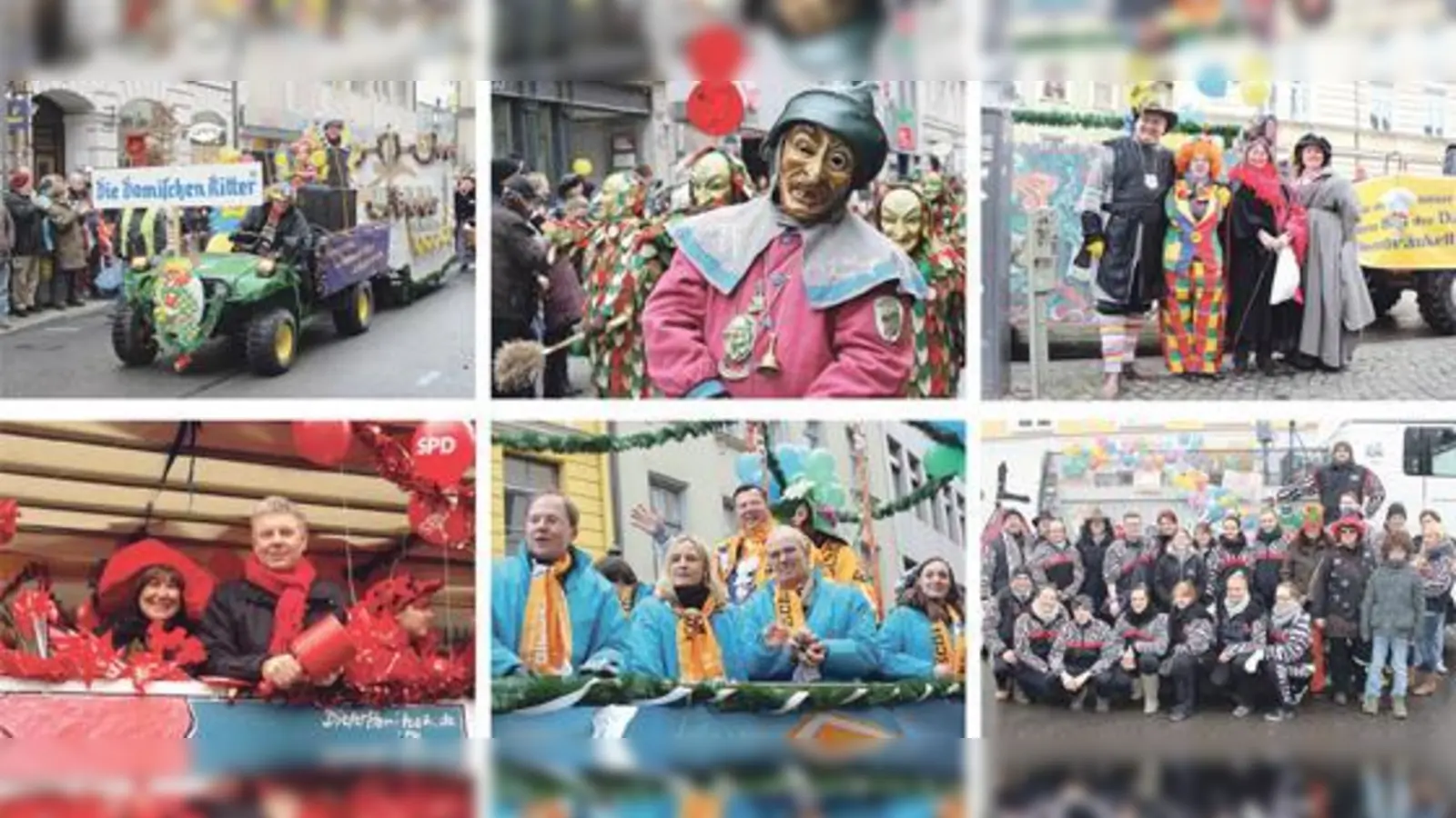 Die Narren waren  (Foto: Zwei Samstagsblatt-Leser durften beim Faschingsumzug auf dem Wagen der Damischen Ritter (re. o.) und zwei auf dem Wagen des Faschingsclubs Laim (re. u.) mitfahren. Auch Dieter Reiter, OB-Kandidat der SPD (li. u.), und Josef Sch)