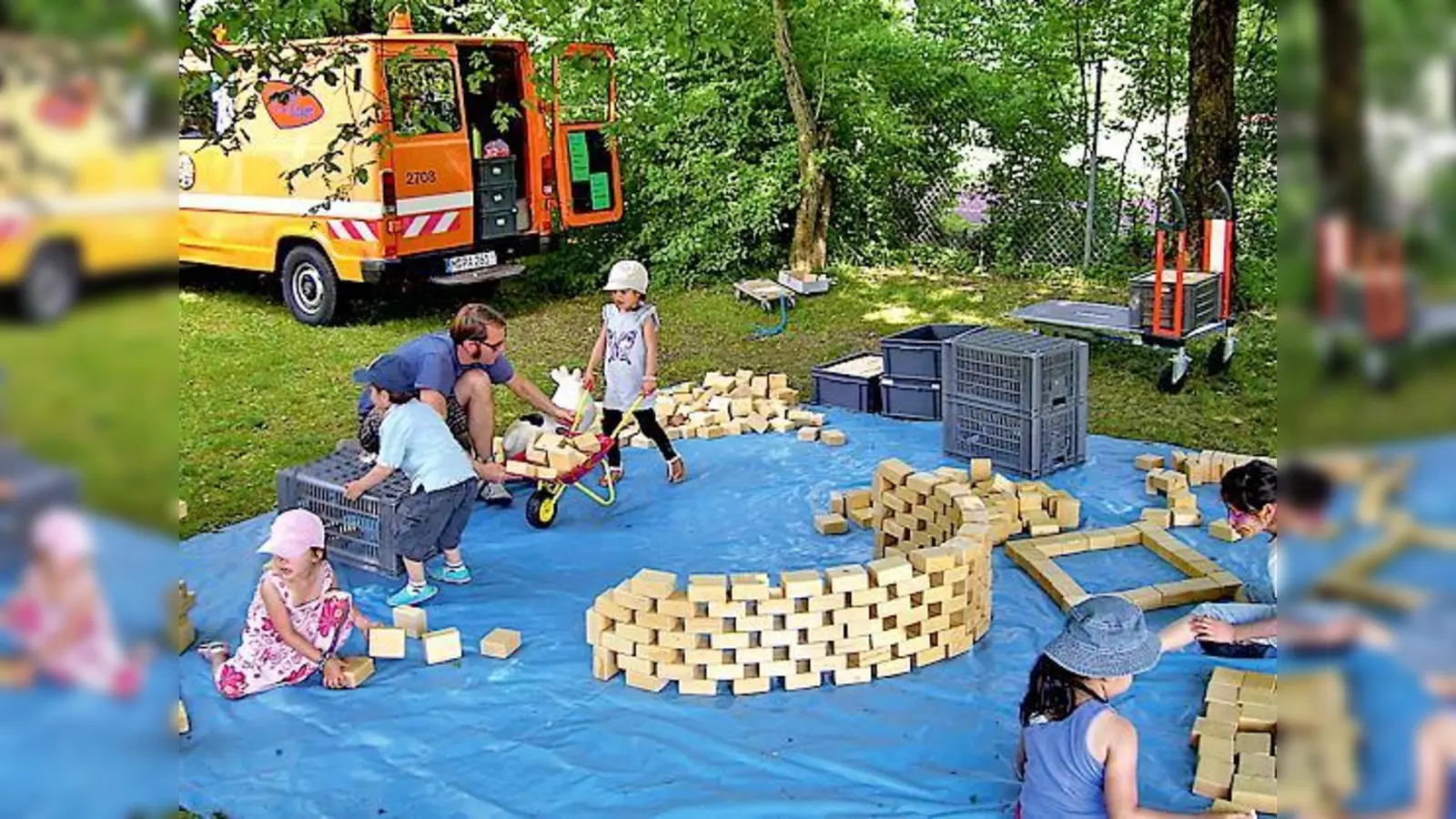 Sehr beliebt bei den Kindern waren die Naturholz-Bausteine.	 (Foto: VA)